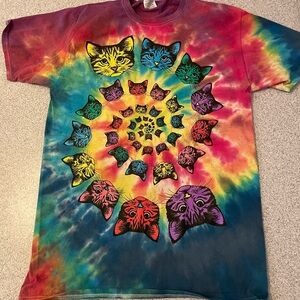 Vintage Grateful Dead Psychedelic Tie
Dye Cats Spiral T Shirt Tee